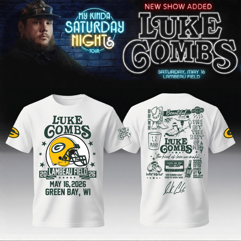 Packers x Luke Combs Merch My Kinda Saturday Night Tour T-Shirt Unique Fans Gifts
