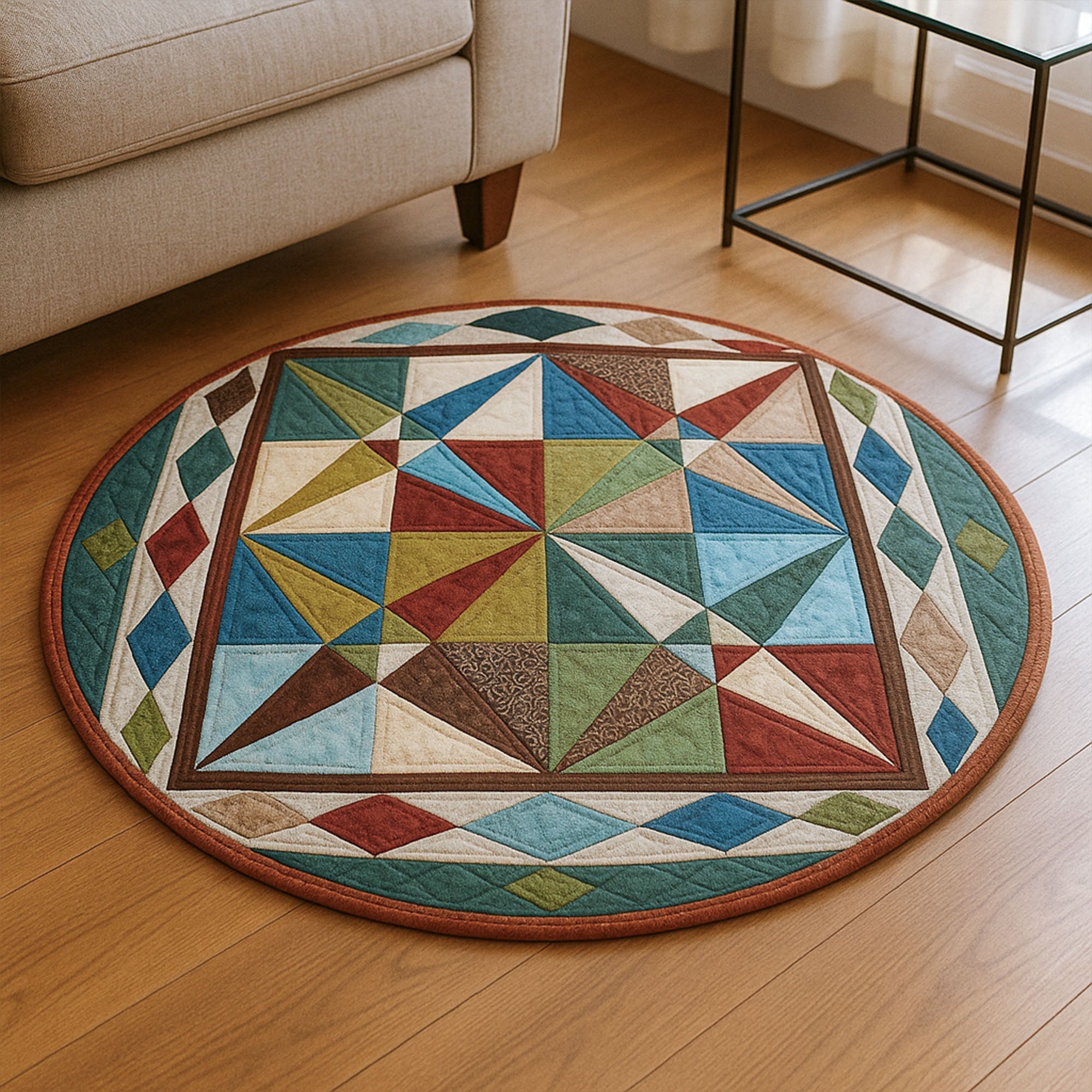 Paddle Quilted Round Mat Outdoor Decor Xmas For Teens