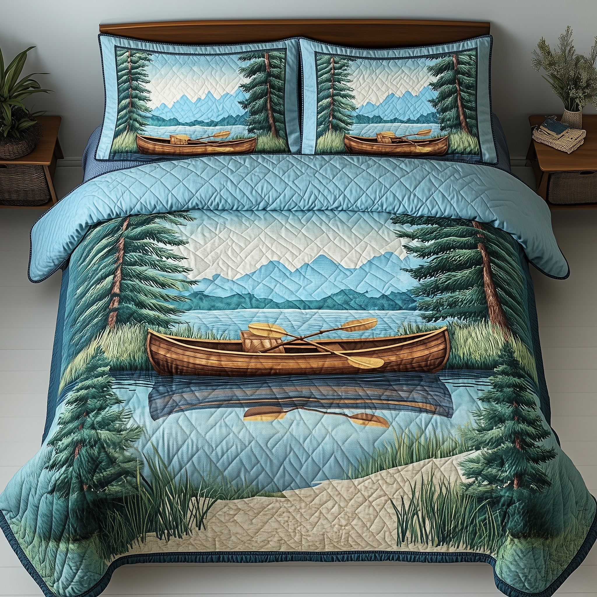 Paddling Dreams Quilted Bedding Set Duvet Cover Merchandise Gifts For Kayak Lovers
