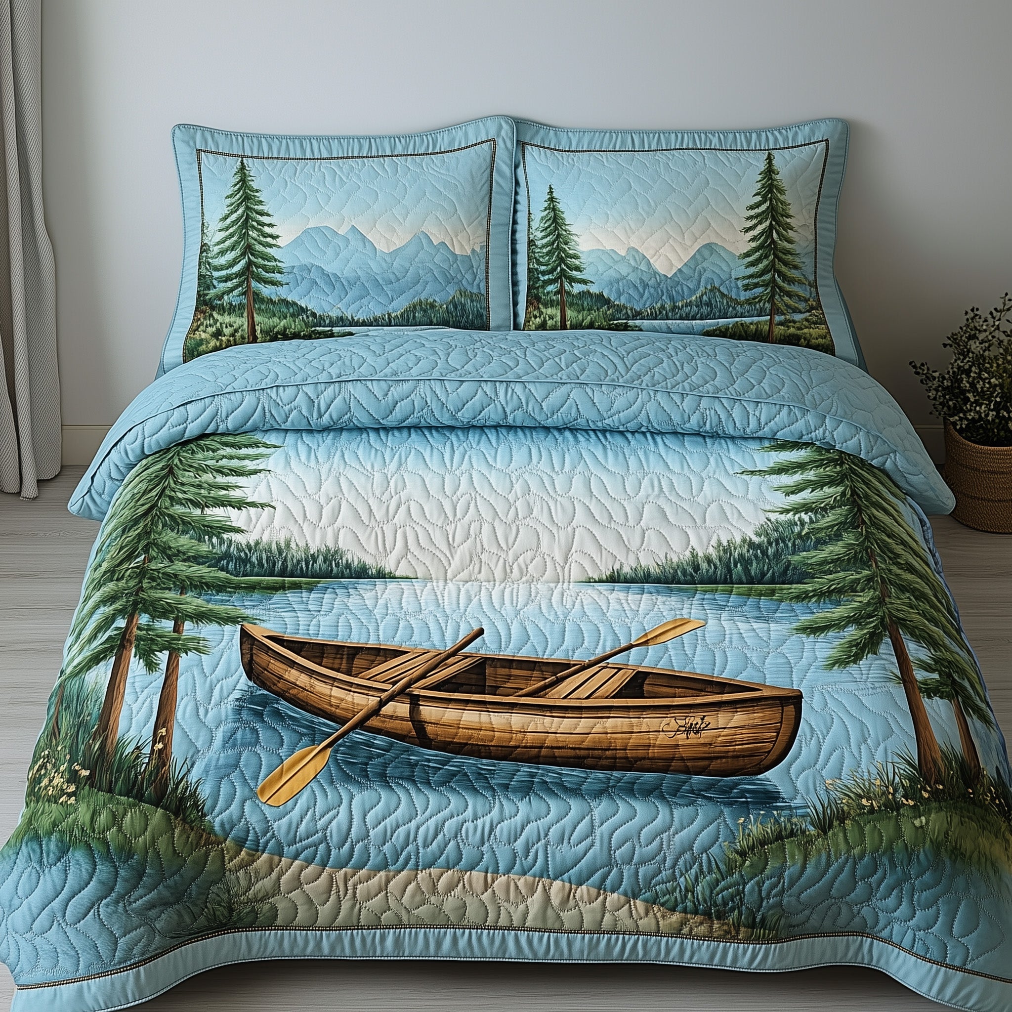 Paddling Dreams Quilted Bedding Set Duvet Cover Merchandise Kayak Gift Ideas