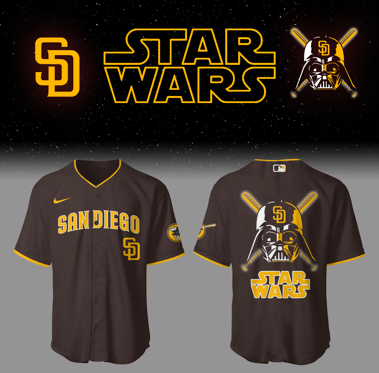 Padres Baseball 2025 Padres x Star Wars Brown Jersey Unique Baseball Gifts
