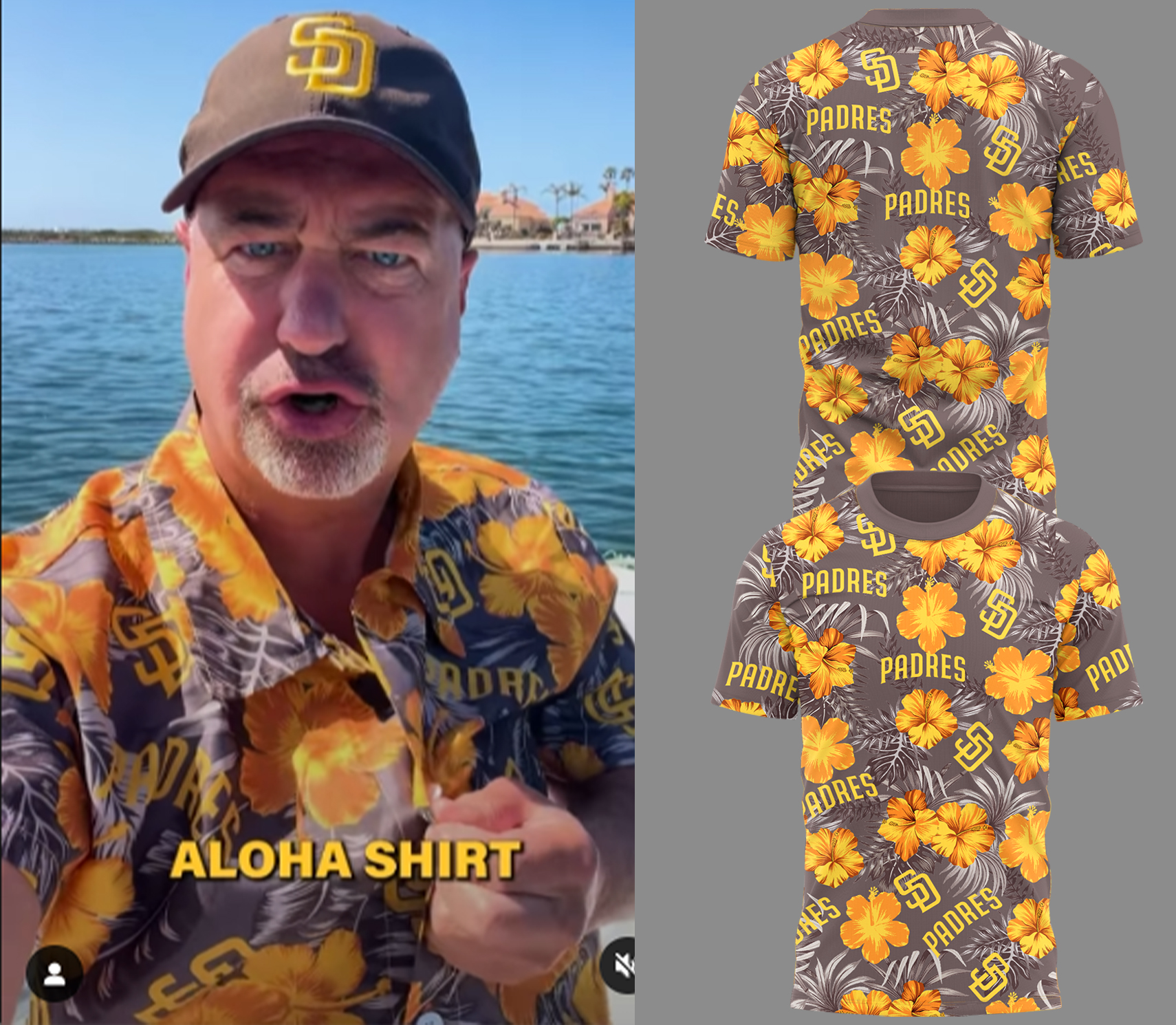 Padres Baseball Aloha T-Shirt Baseball Coach Gift Ideas