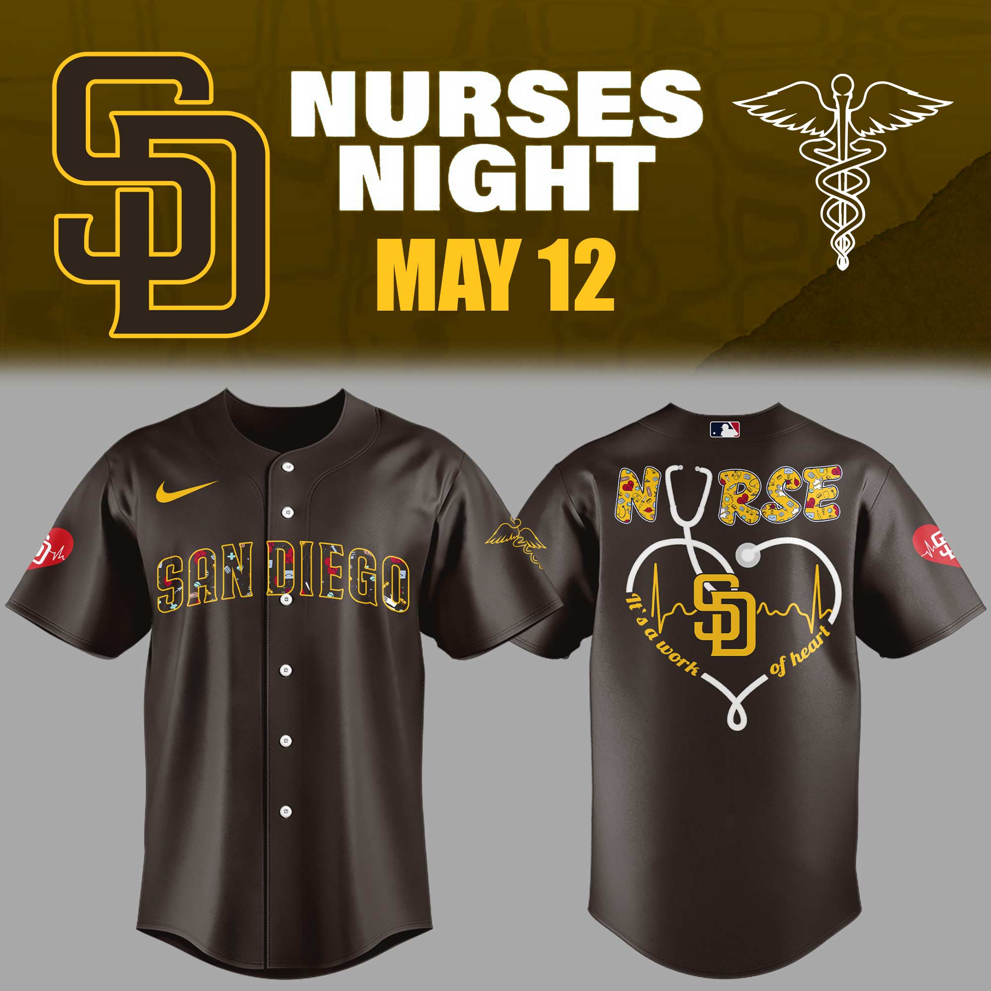 Padres Baseball Nurses Night Jersey Gift For Baseball Lover