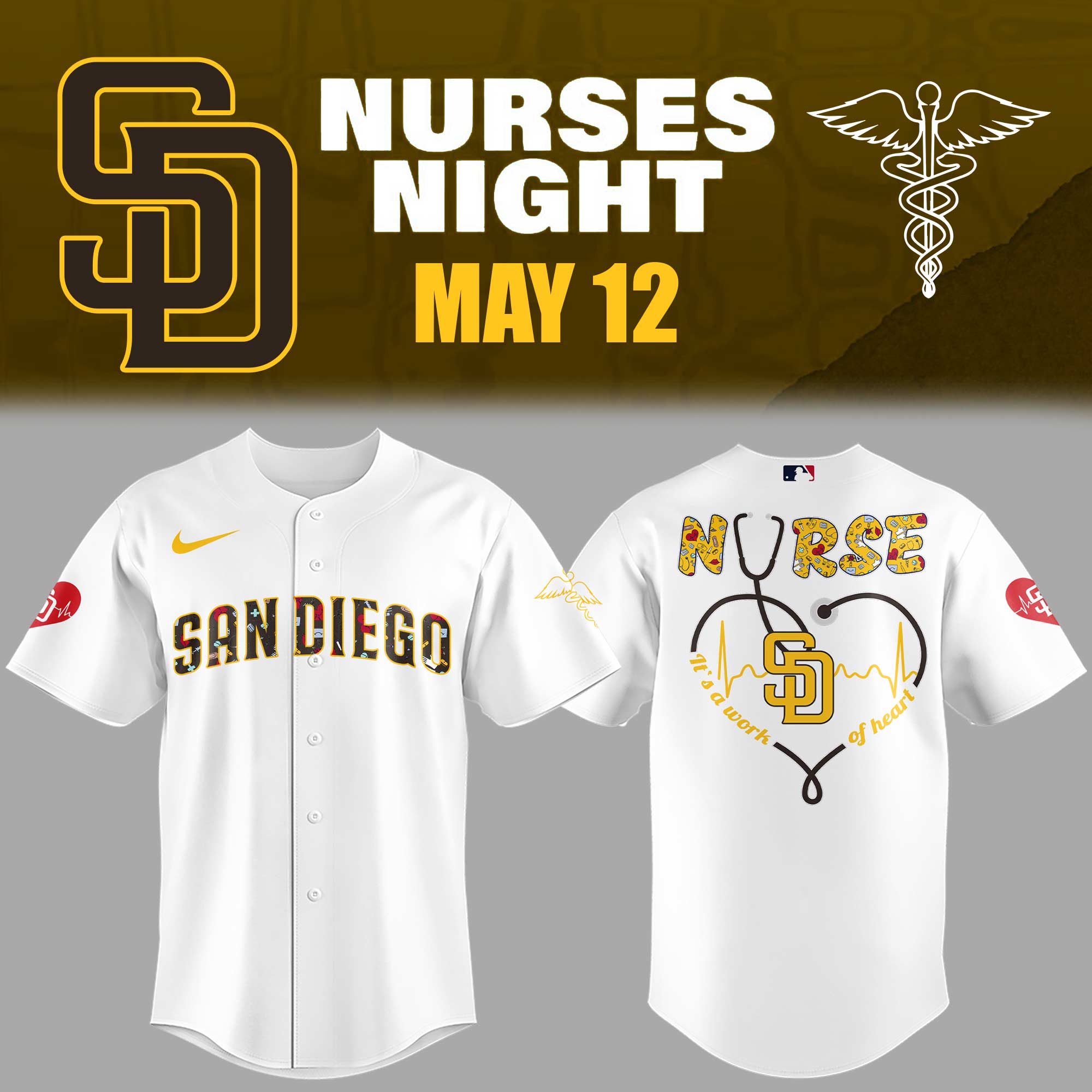 Padres Baseball Nurses Night Jersey Gift Ideas For Baseball Players