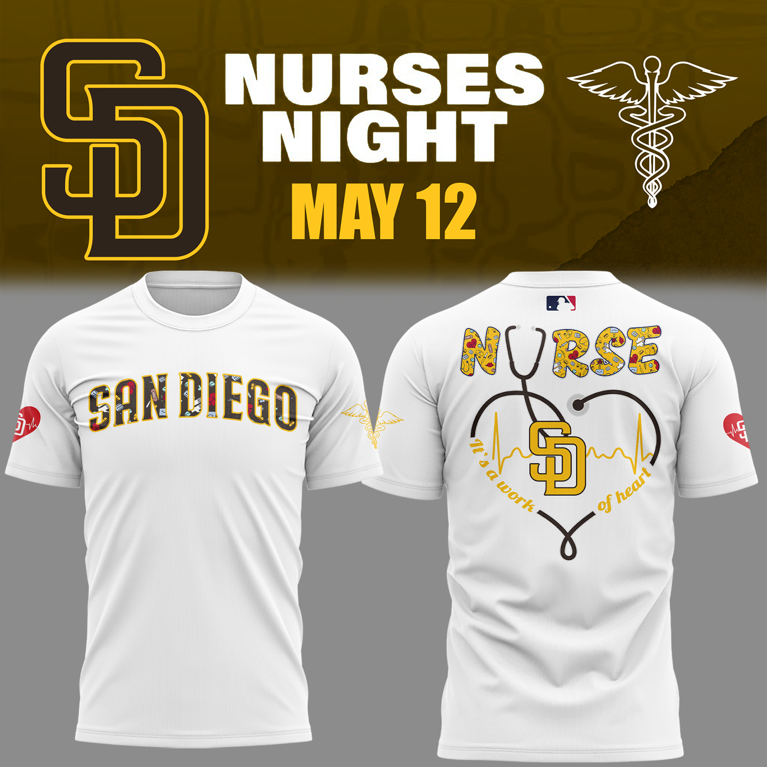 Padres Baseball Nurses Night T-Shirt Gifts For Baseball Players