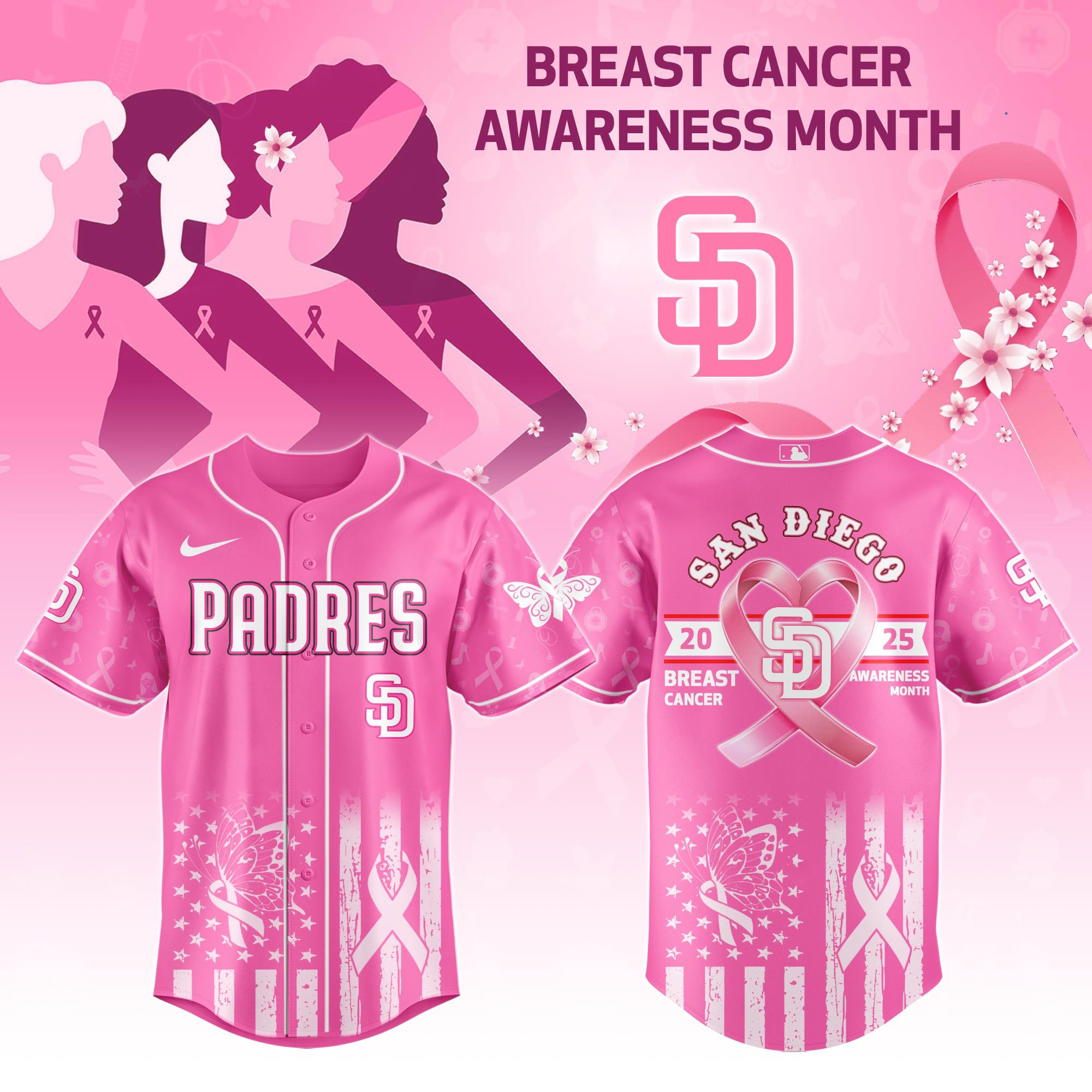 Padres Breast Cancer Awareness Month Limited Edition Jersey Gifts For Mom