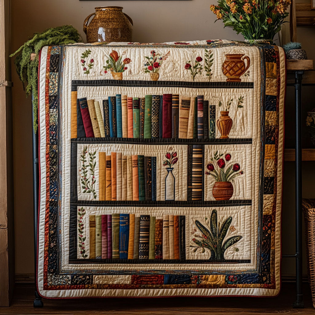 Pages in Bloom Quilted Blanket Holiday Throw Blanket Book Presents For Women