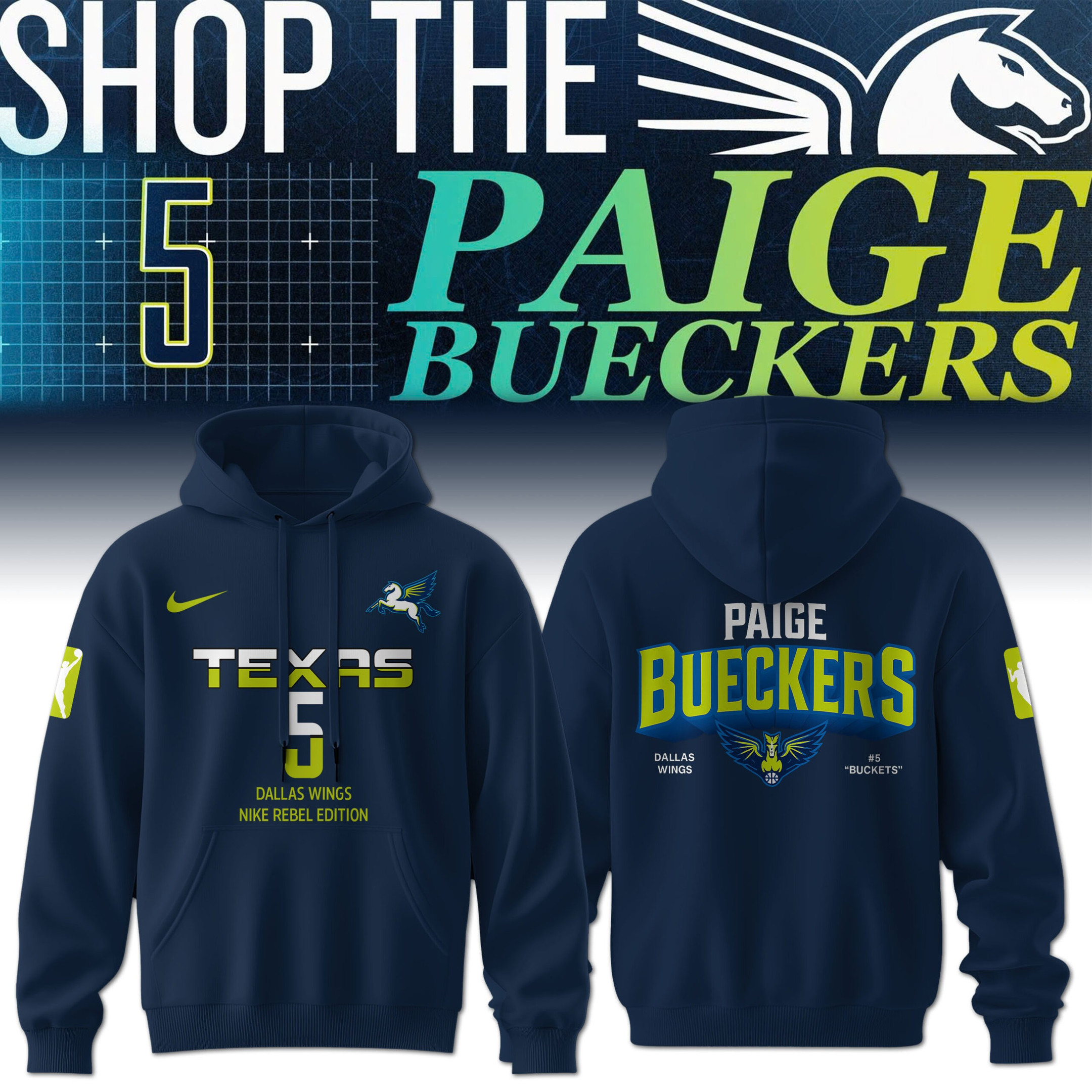 Paige Bueckers Dallas Wings #5 Buckets Nike Rebel Edition Hoodie Basketball Best Fan Gifts