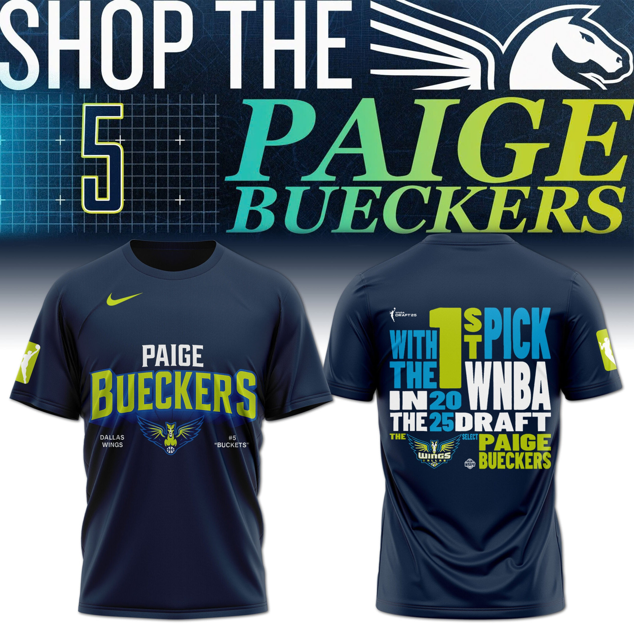 Paige Bueckers Dallas Wings #5 Buckets T-Shirt 1St Pick 2025 WNBA Draft Merch Best Gifts