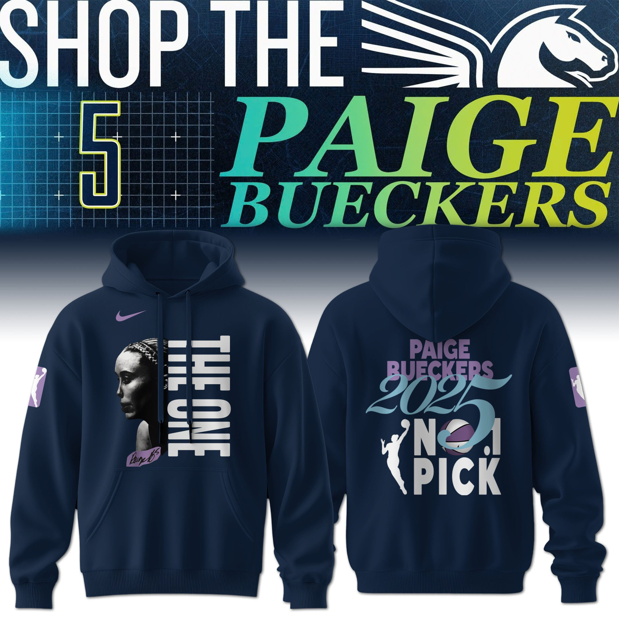 Paige Bueckers Dallas Wings The One 2025 WNBA Hoodie No.1 Pick Legend Basketball Merch