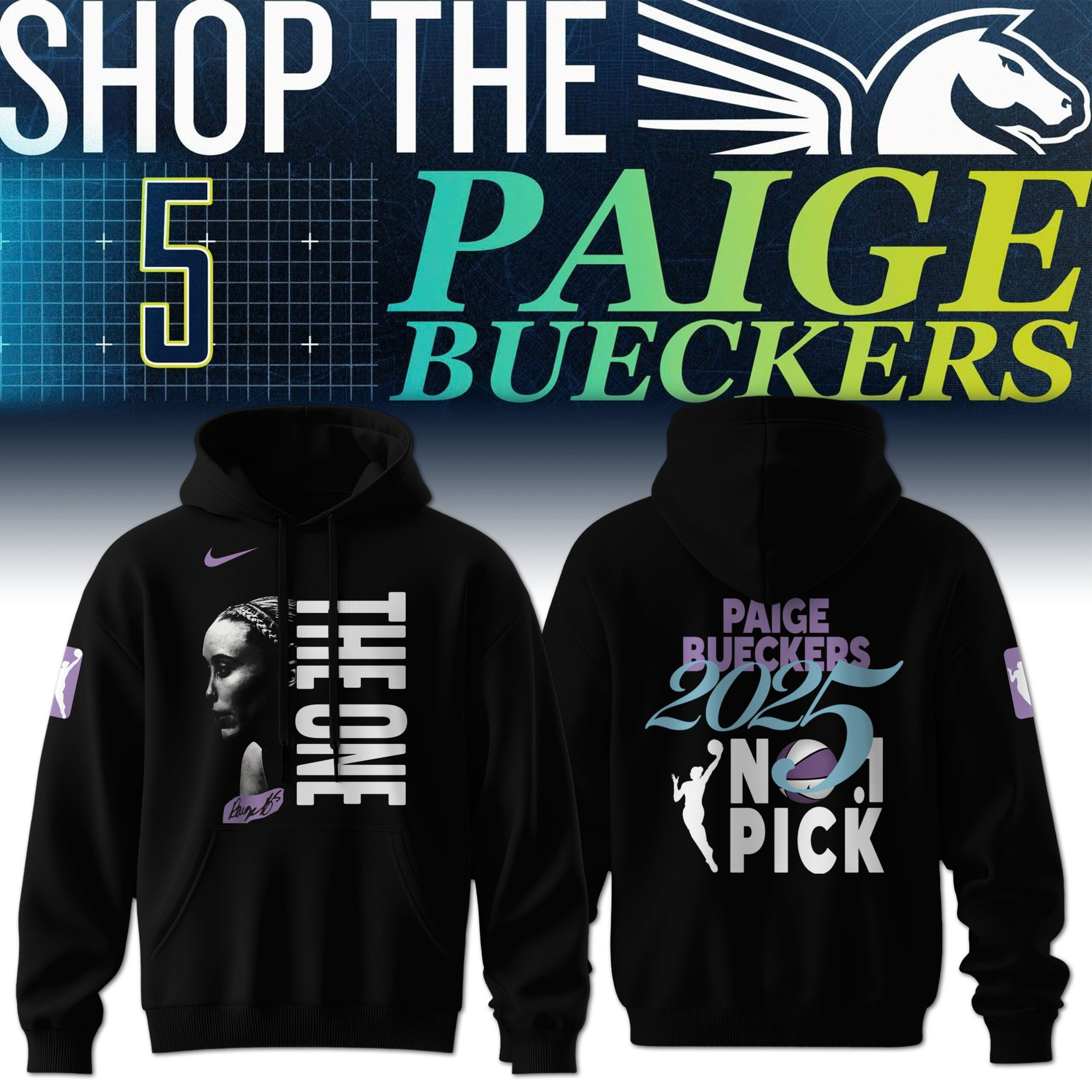 Paige Bueckers Dallas Wings The One 2025 WNBA Hoodie No.1 Pick Women's Basketball Fan Merch
