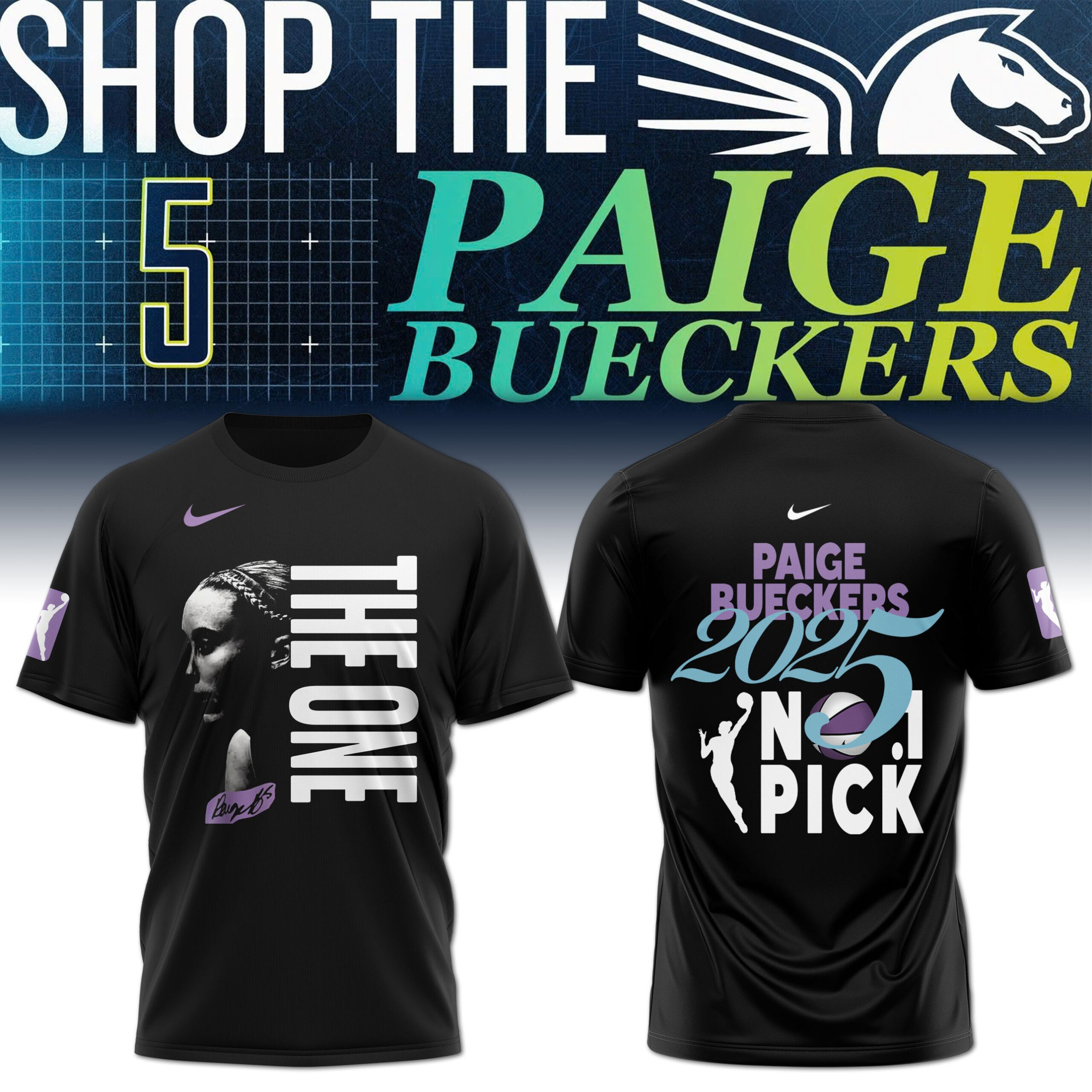 Paige Bueckers Dallas Wings The One 2025 WNBA Shirt No.1 Pick Basketball Fan Gear Merch