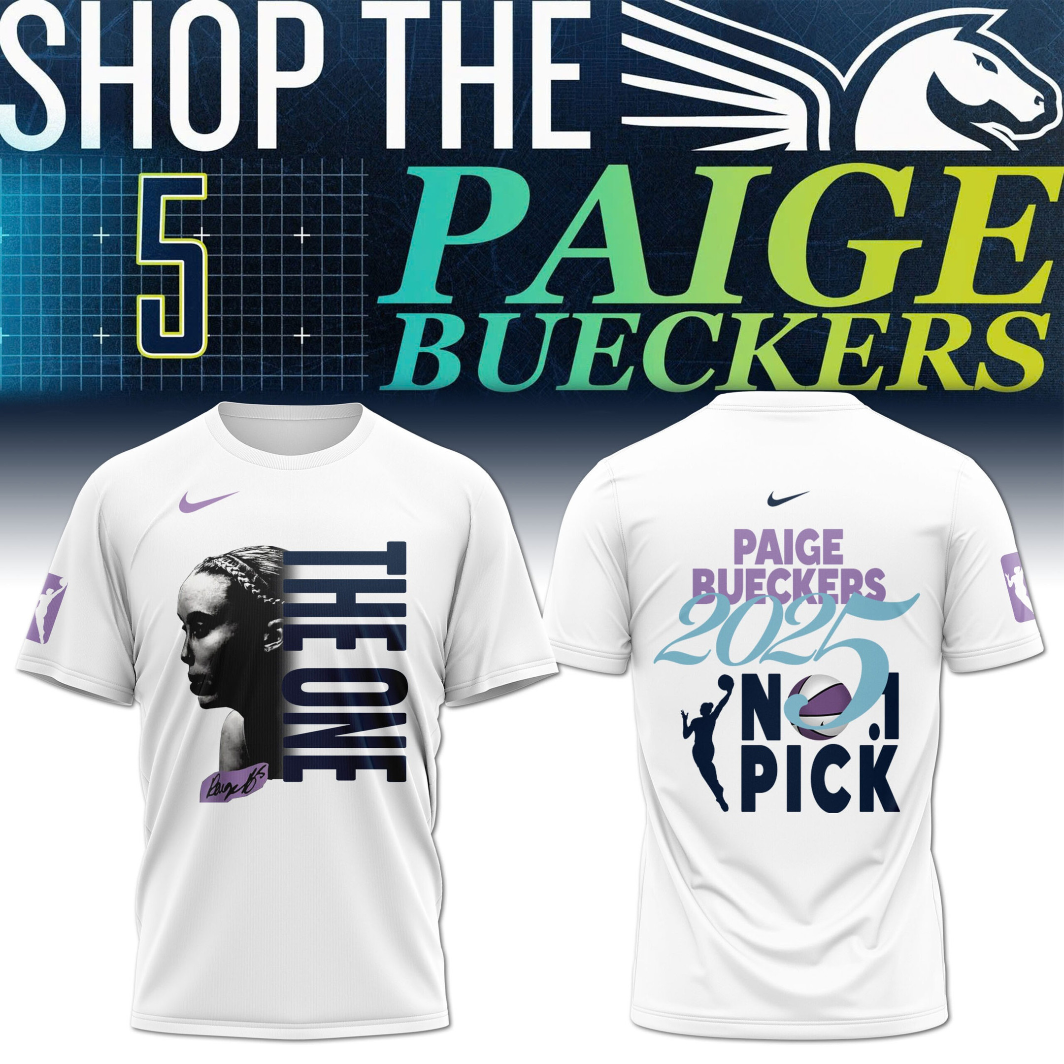 Paige Bueckers Dallas Wings The One Series 2025 WNBA T-Shirt No.1 Pick Basketball Fan Gifts