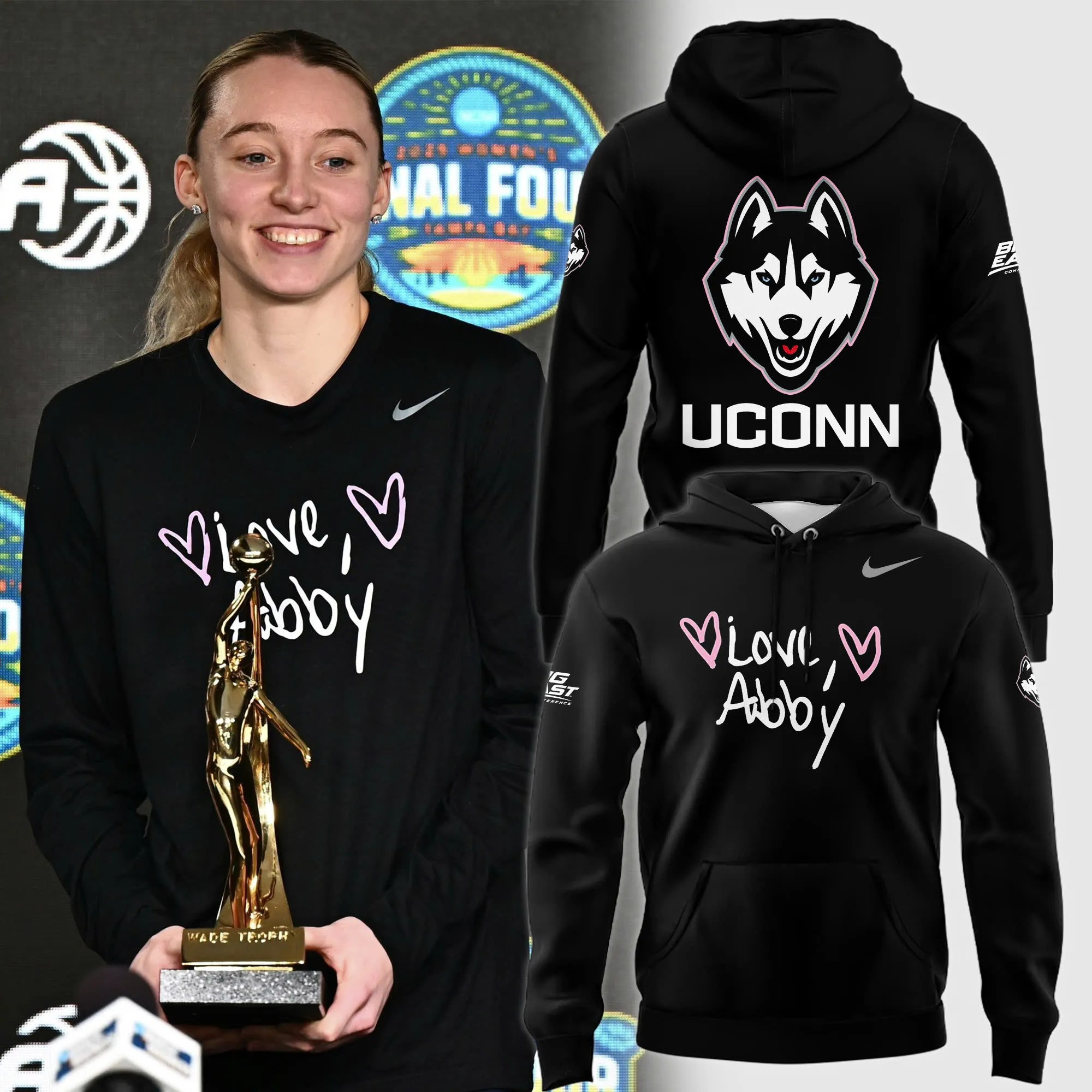Paige Bueckers Hoodie Love Abby Uconn Huskies Women's Basketball National Championship 2025