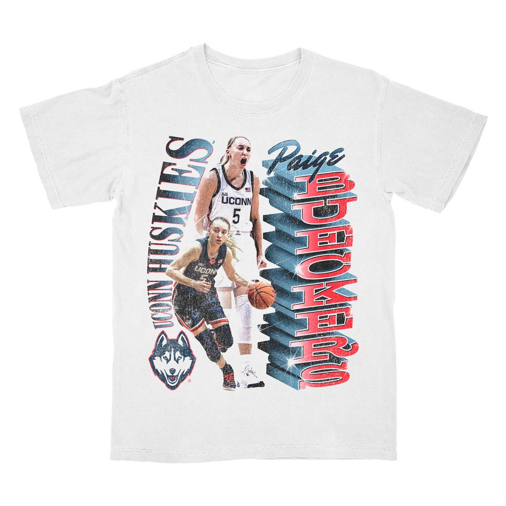 Paige Bueckers Merch Shirt UConn Huskies Women's Basketball Paige Bueckers Stacked Tee