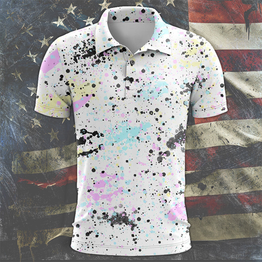 Paint Splatter Polo Shirt Cool Golf Shirts Best Presents For Golfers