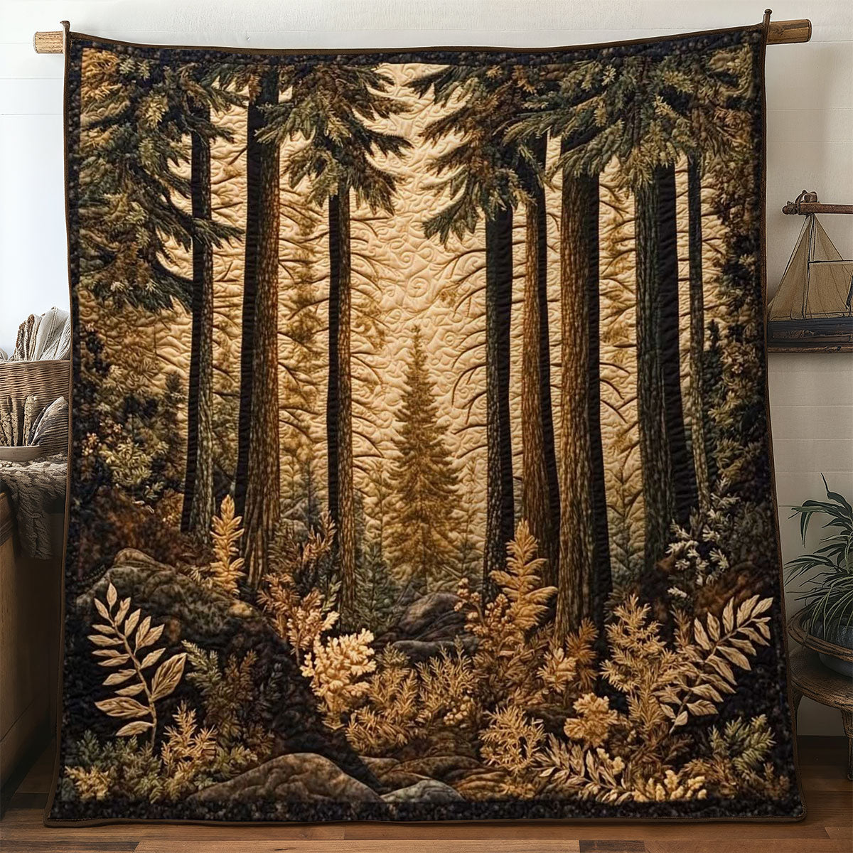Painted Forest Quilt Premium Quilt Blanket Gift for Family Gatherings