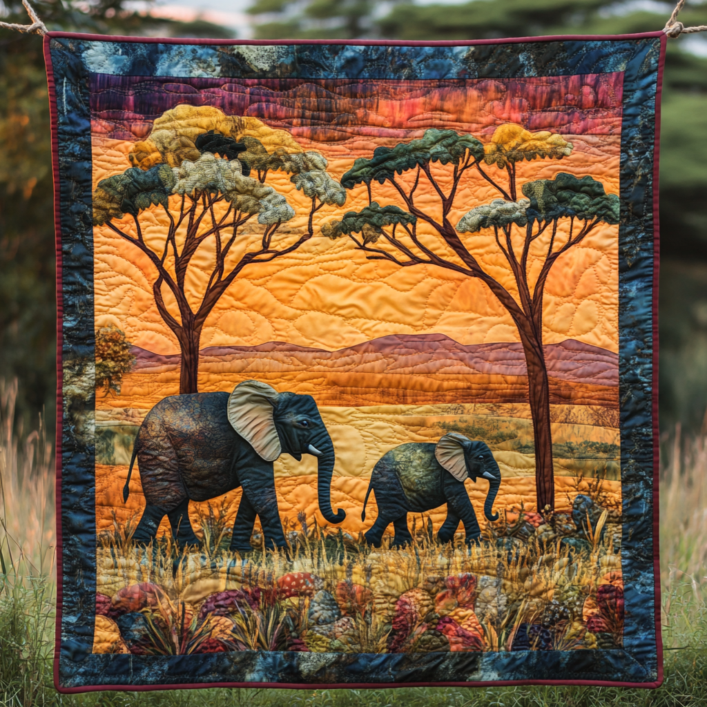 Painted Pachyderm Quilted Blanket Elephant Gifts For Her