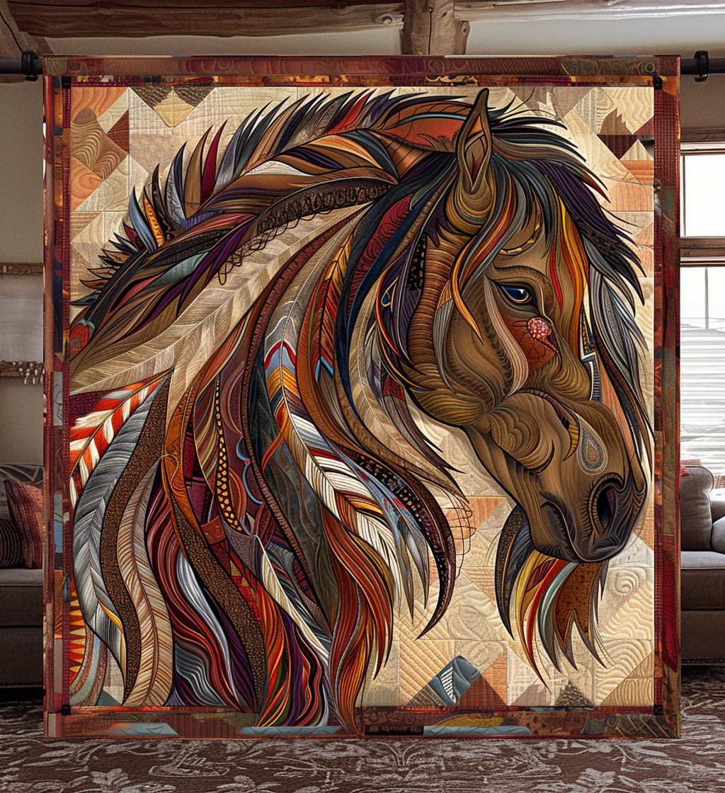 Painted Sky Stallion Quilted Blanket Horse Present Ideas