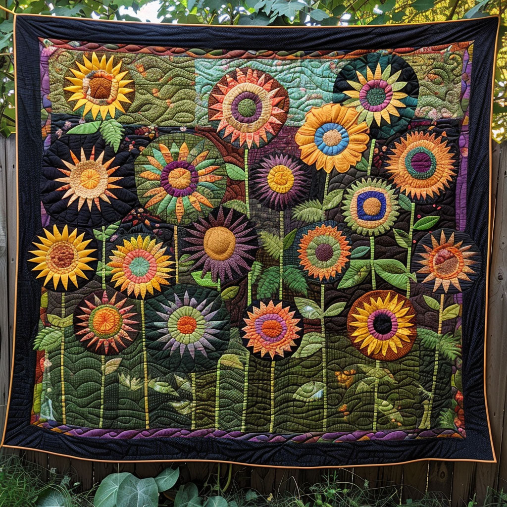Painterly Petals Quilted Blanket Sunflower Gifts For Friends