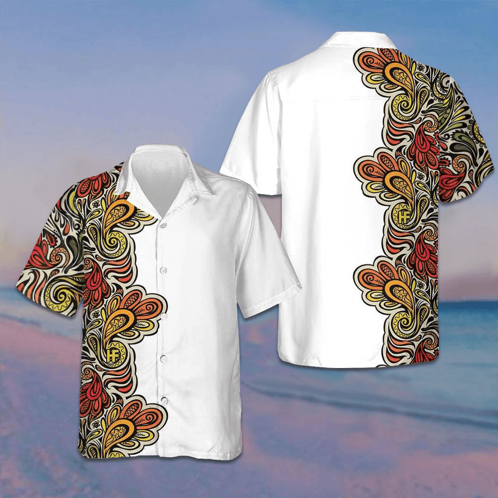 Paisley Seamless Pattern Hawaiian Shirt White Summer Shirt Gifts For Boyfriend Paisley Seamless Pattern Hawaiian Shirt White Summer Shirt Gifts For Boyfriend