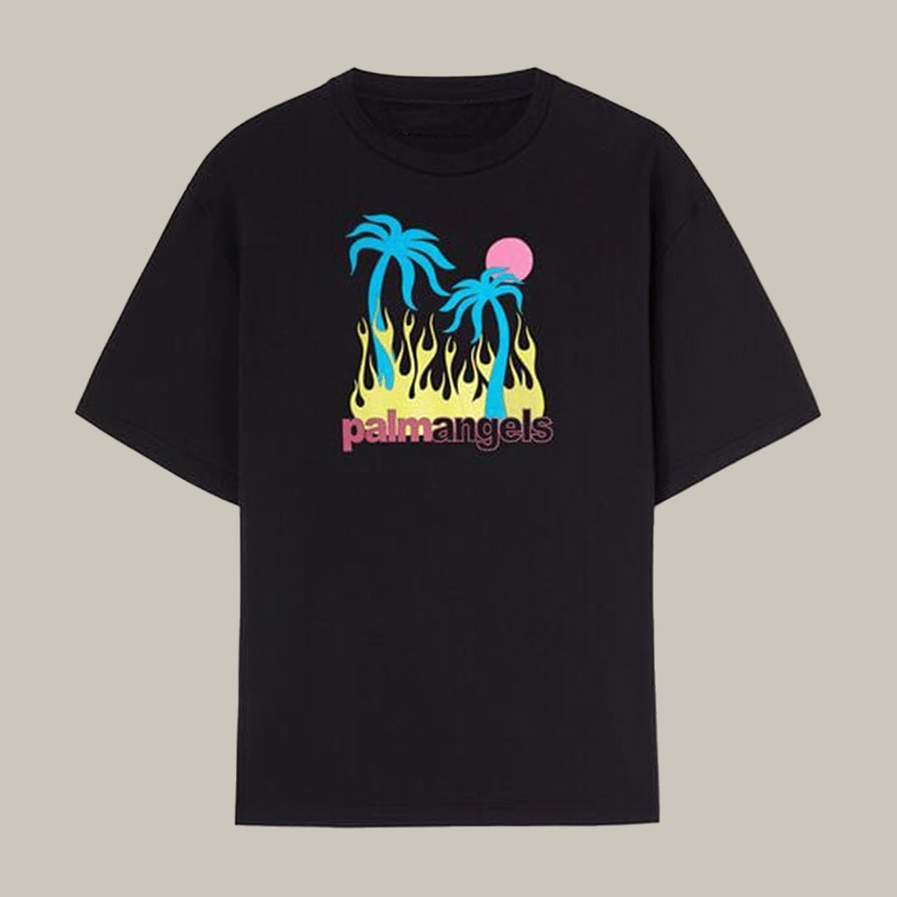 Palm Angels Burning Osai Slim T-Shirt Palm Angels Clothes Everyday Wear Gift For Teens