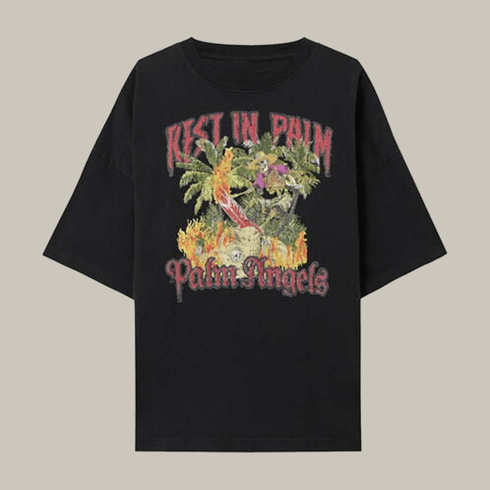 Palm Angels Rest In Palm Loose T-Shirt Skater Style Palm Angels Merch Streetwear Gift For Him