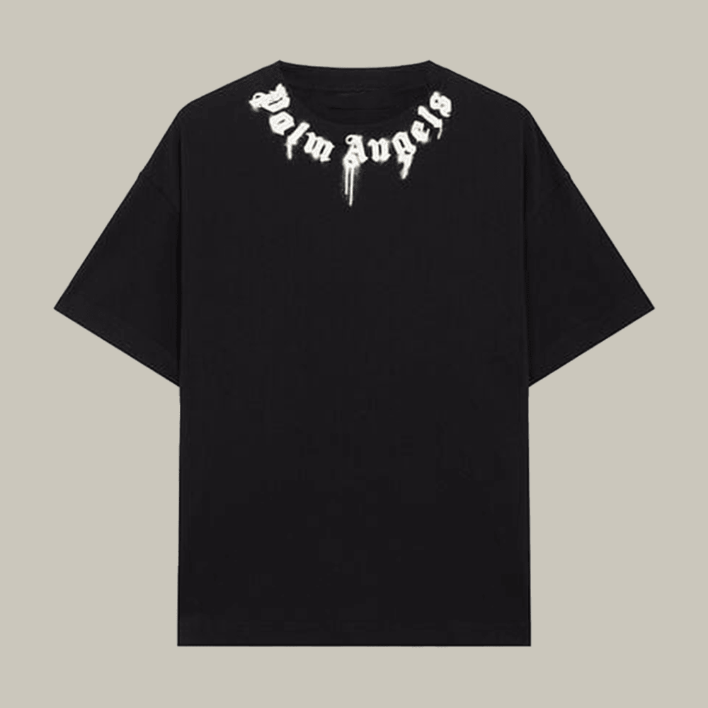 Palm Angels Spray Neck Logo T-Shirt Palm Angels Merch Streetwear Gift For Enthusiasts