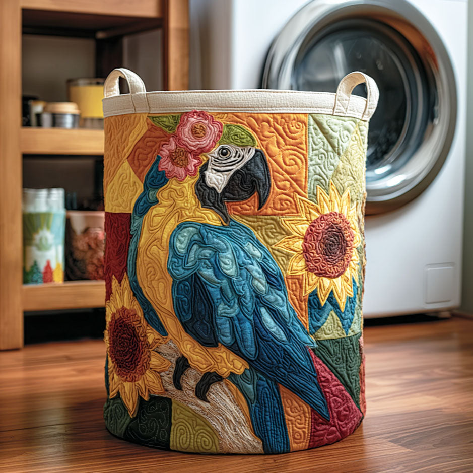 Palm Feathers Quilted Laundry Basket New Year Merch Gift