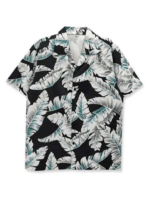 Palm Leaf Hawaiian Shirt Nature Vibe Palm Leaf Shirt Gifts For Boyfriend