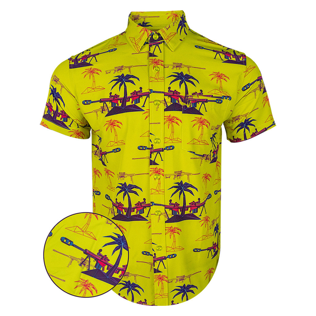Palm V3 Yellow Button Down Shirt Tactical Shirt Hawaii Style Gifts For Dudes