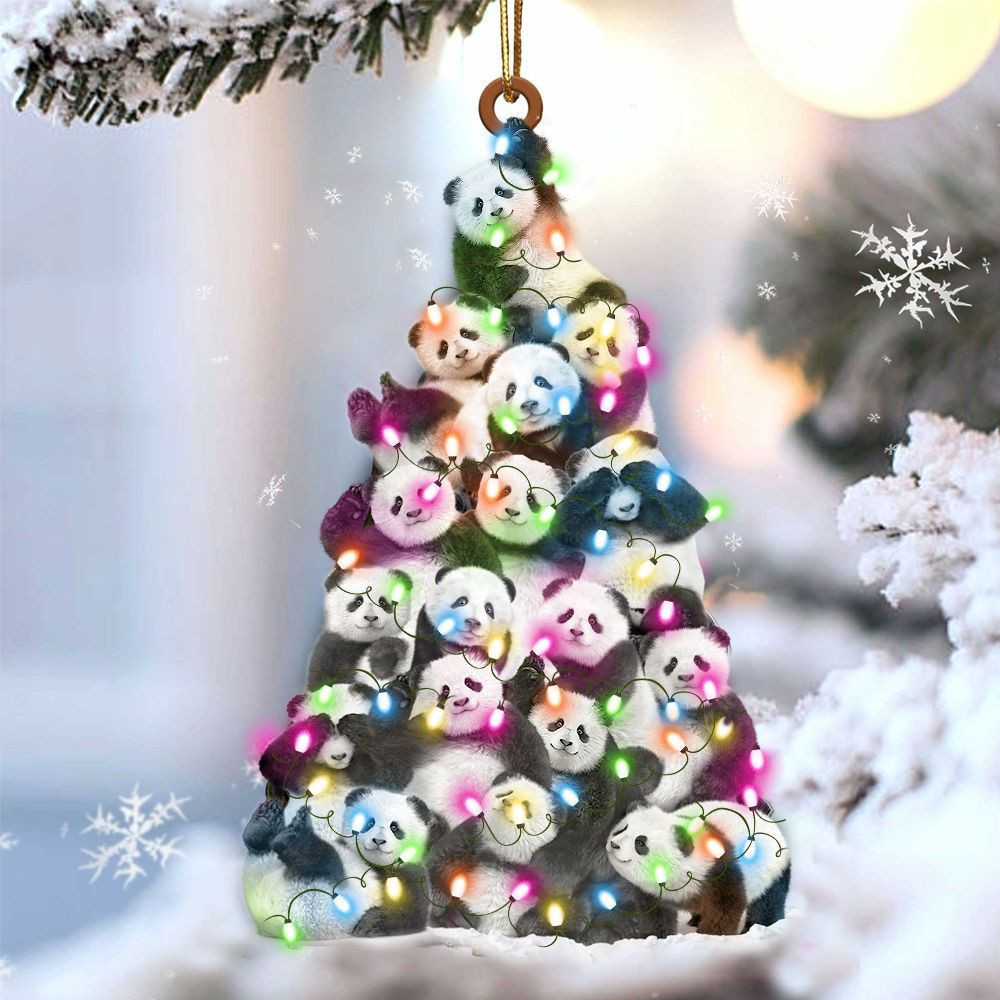 Panda Christmas Ornament Cute Panda Christmas Hanging Ornament Xmas Tree Decorations