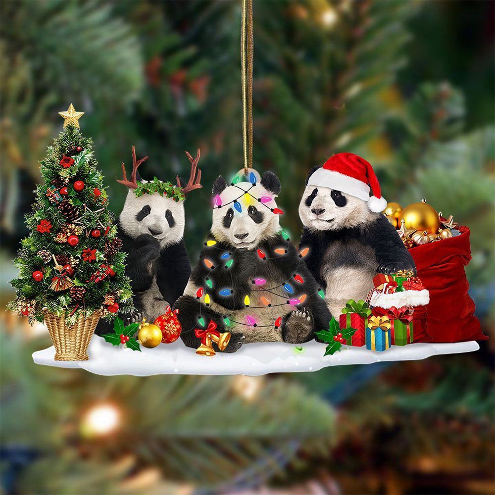 Panda Christmas Tree Ornament Cute Christmas Ornament Hanging Tree Xmas Decoration 2024