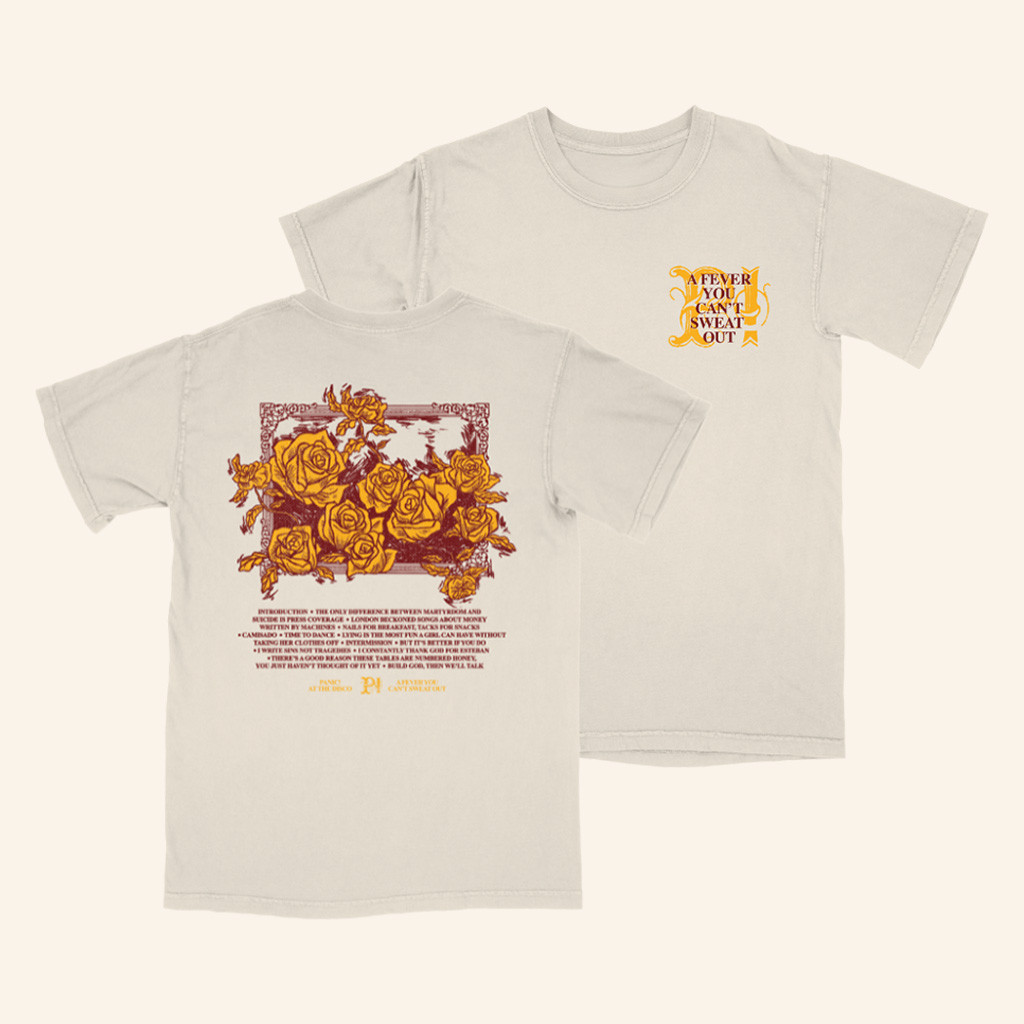 Panic At The Disco Merch Rose T-Shirt A Fever You Can't Sweat Out Shirt Gifts For Girlfriend Panic At The Disco Merch Rose T-Shirt A Fever You Can't Sweat Out Shirt Gifts For Girlfriend