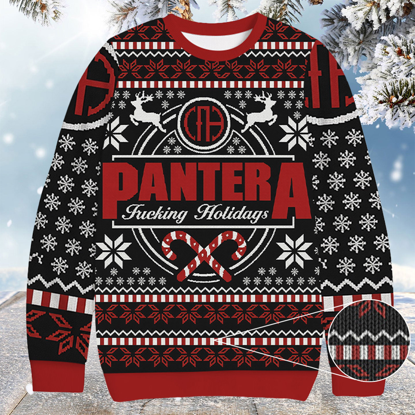 Pantera Fxxking Holidays Christmas Ugly Sweater Christmas Gifts For Coworkers