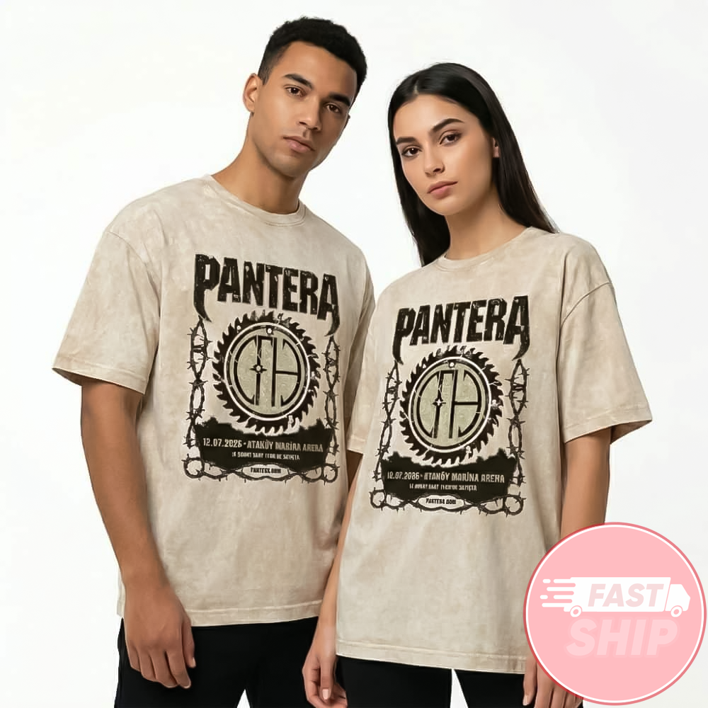 Pantera Live In Istanbul First Ever Show In Turkey July 12 2026 At Atakoy Marina Arena Tour Washed T-Shirt Pantera Live In Istanbul First Ever Show In Turkey July 12 2026 At Atakoy Marina Arena Tour Washed T-Shirt