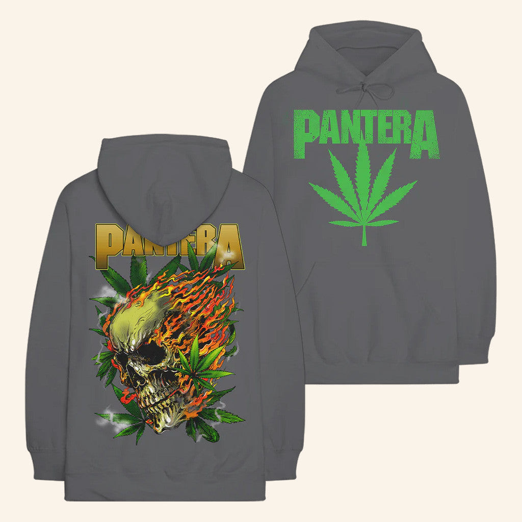 Pantera Merch Cannabis Skull Charcoal Hoodie Gifts For Husband Pantera Merch Cannabis Skull Charcoal Hoodie Gifts For Husband