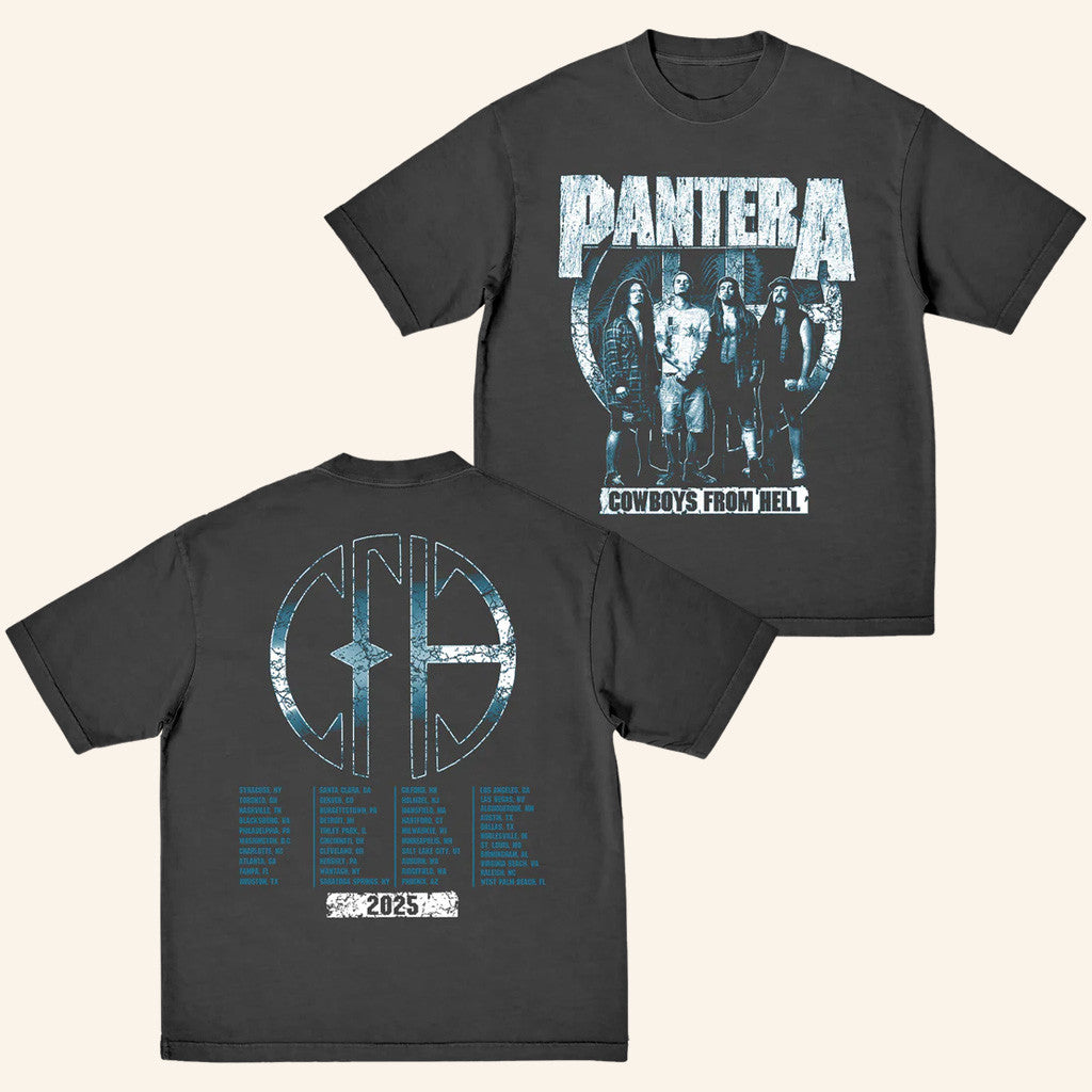 Pantera Merch Cowboys From Hell Band Photo T-Shirt Birthday Presents For Boyfriend Pantera Merch Cowboys From Hell Band Photo T-Shirt Birthday Presents For Boyfriend