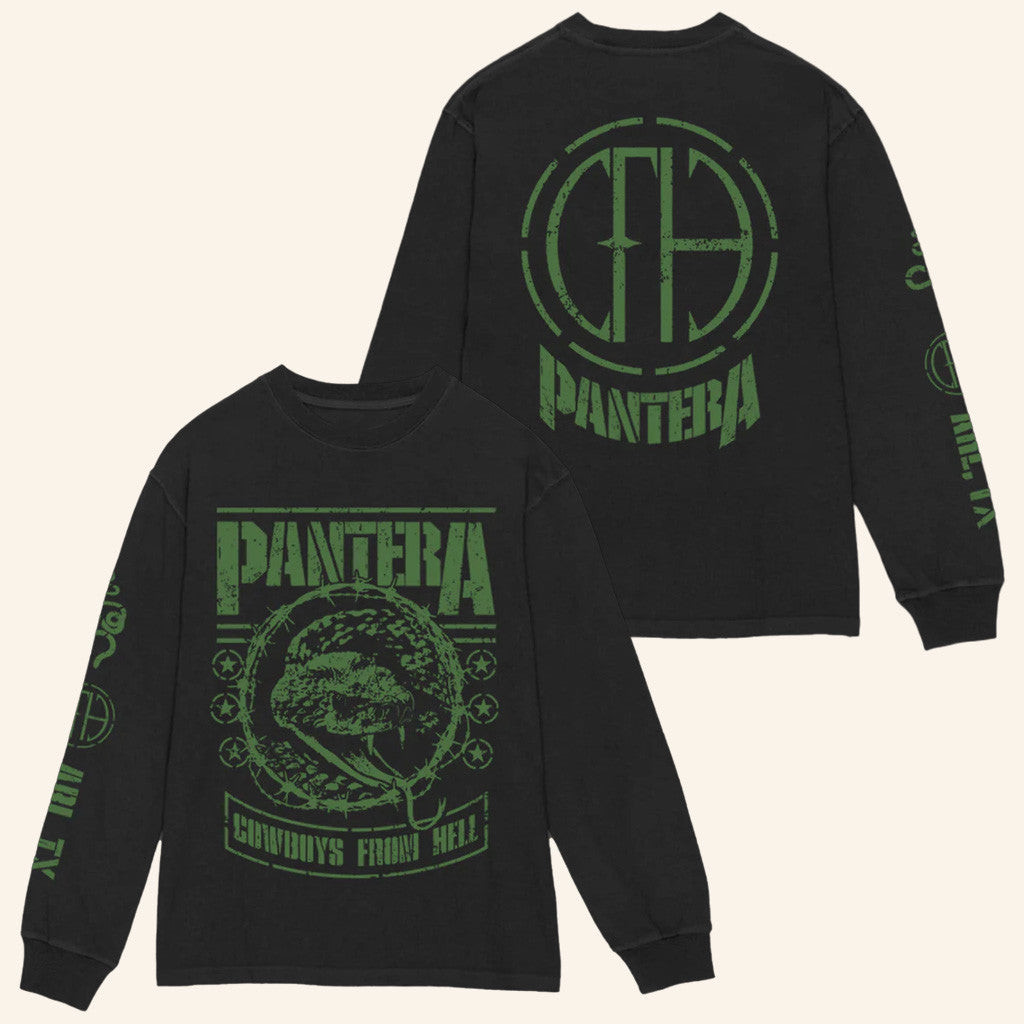 Pantera Merch Cowboys From Hell Snake Long Sleeve Shirt Unique Gift For Boyfriend Pantera Merch Cowboys From Hell Snake Long Sleeve Shirt Unique Gift For Boyfriend