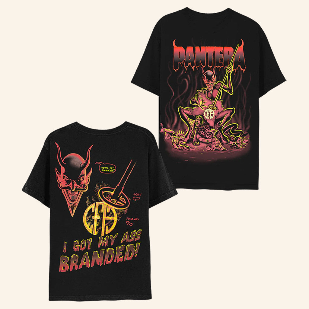 Pantera Merch I Got My Ass Branded Black T-Shirt Presents For Fans