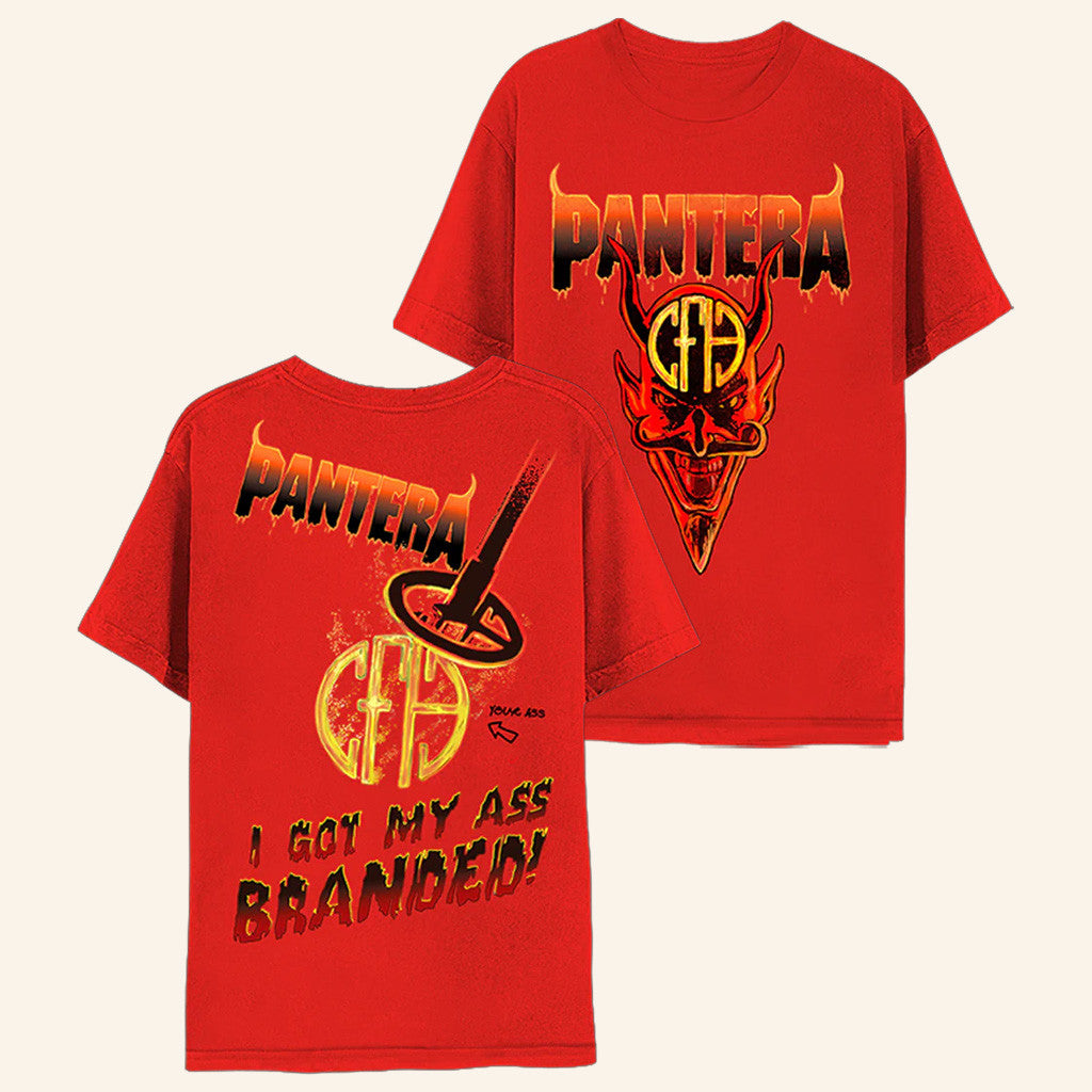 Pantera Merch I Got My Ass Branded Red T-Shirt Presents For Fans Pantera Merch I Got My Ass Branded Red T-Shirt Presents For Fans