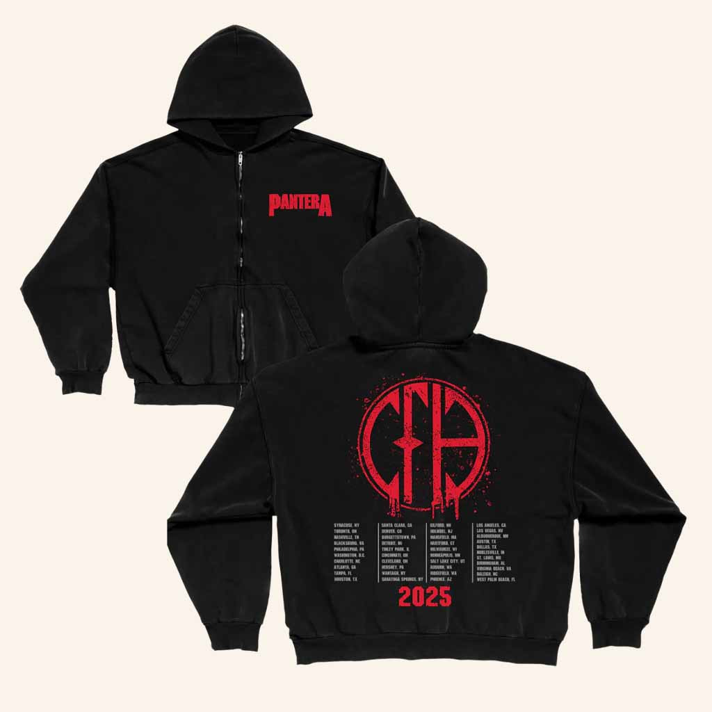 Pantera Merch Pantera Tour 2025 Zip Up Hoodie Best Gift For Music Lovers Pantera Merch Pantera Tour 2025 Zip Up Hoodie Best Gift For Music Lovers