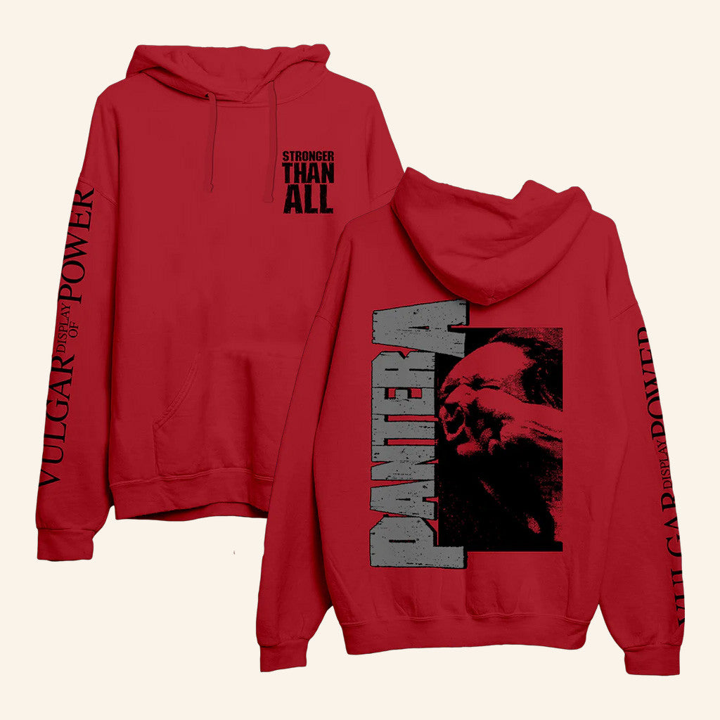 Pantera Merch Stronger Than All Red Hoodie Gift Ideas For Him Pantera Merch Stronger Than All Red Hoodie Gift Ideas For Him