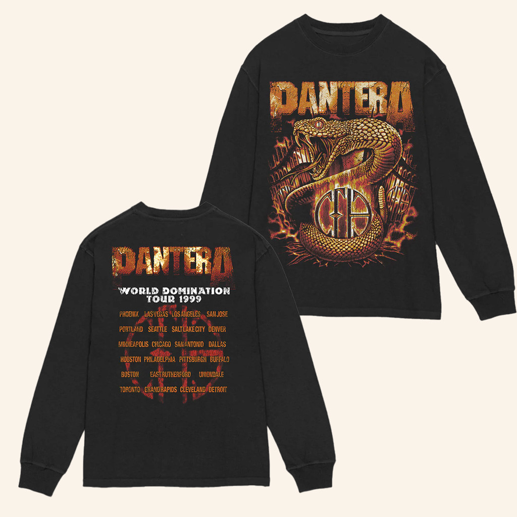 Pantera Merch World Domination Tour 1999 Long Sleeve T-Shirt Christmas Gifts For Him