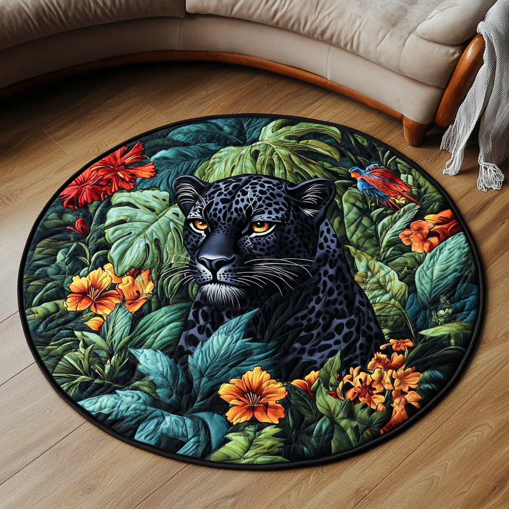 Panther Bloom Quilted Round Mat Front Entryway Ideas Lavender Gifts For Him