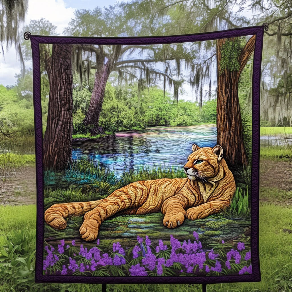 Panther Rest Quilted Blanket Sofa Couch Throw Blanket Best Gifts For Wildlife Lovers