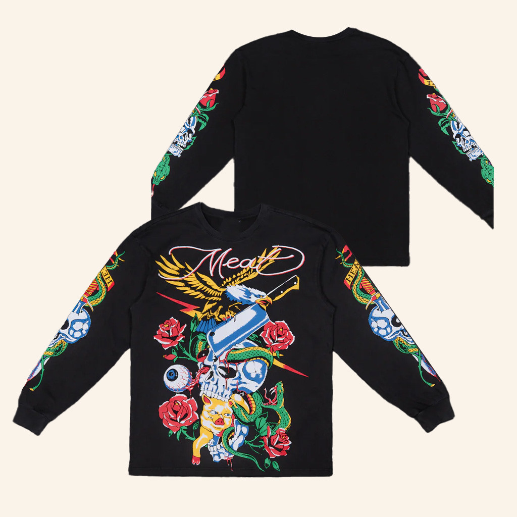 Papa Meat Merch Meaty Hardy Long Sleeve T-Shirt Gifts For Friends