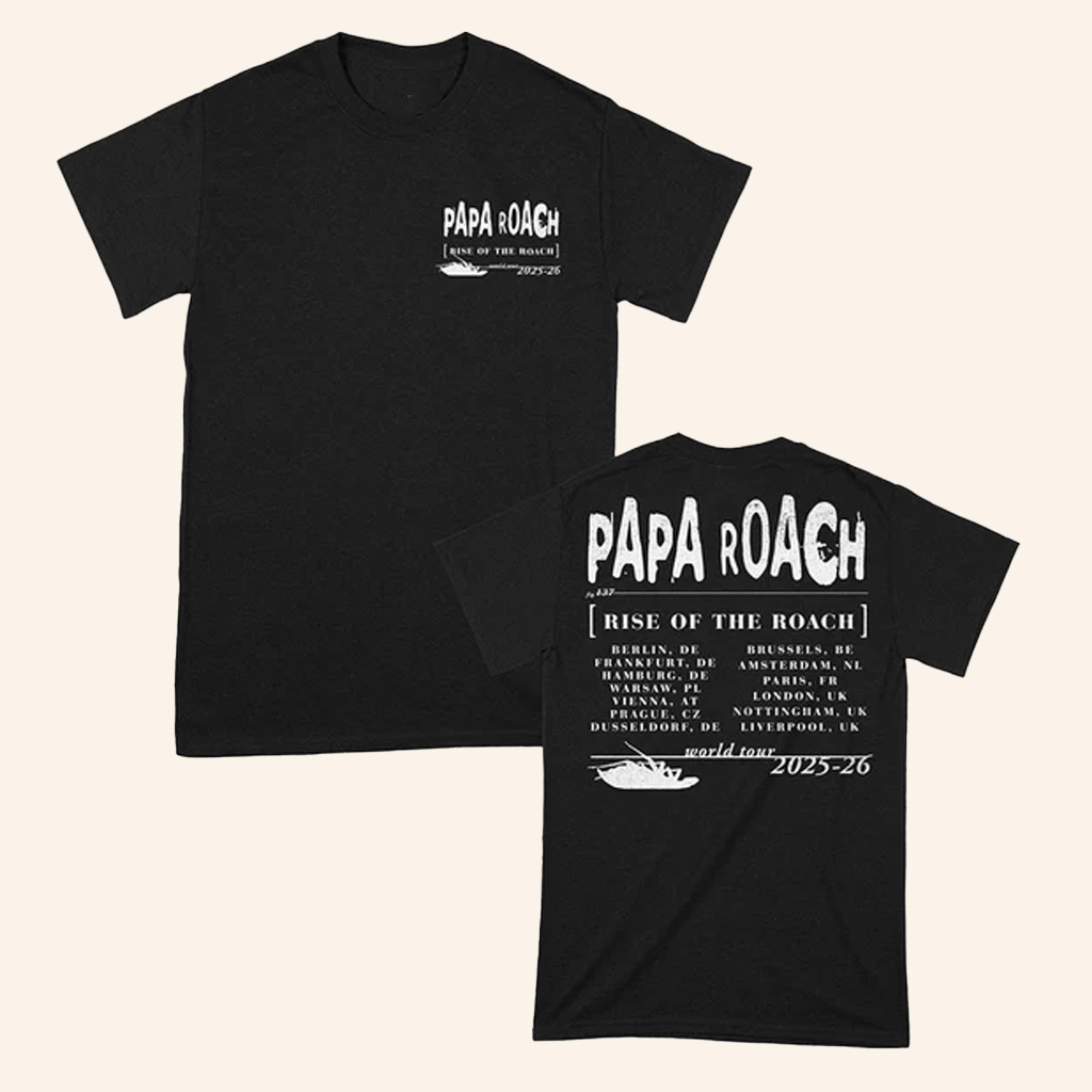 Papa Roach Merch Rise Of The Roach 2025 North American Tour T-Shirt Gifts For Fans Papa Roach Merch Rise Of The Roach 2025 North American Tour T-Shirt Gifts For Fans