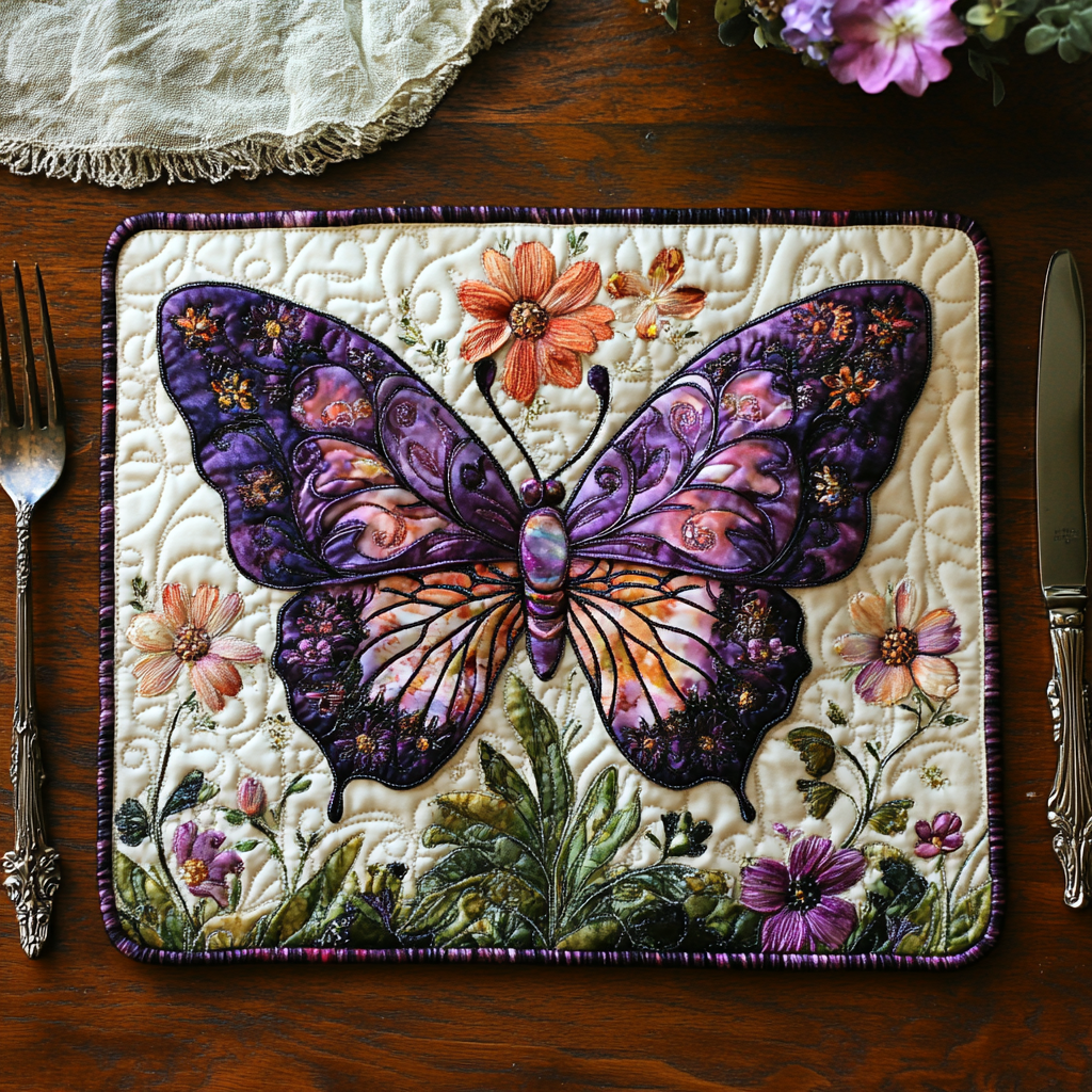 Papillon Charm Quilted Place Mat Dining Table Accessories Butterfly Gift Ideas For Lovers