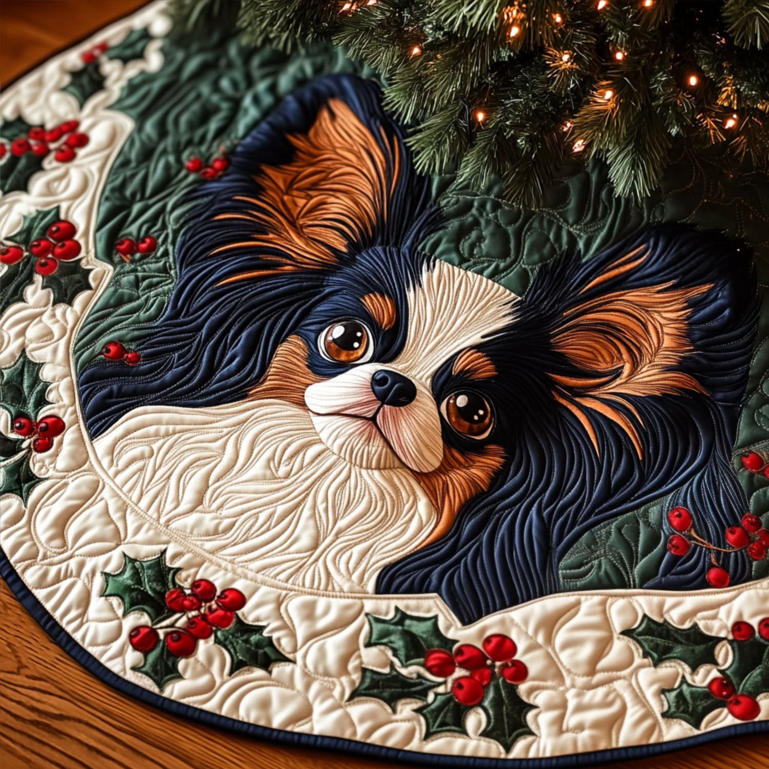 Papillon Dreamscape Quilted Christmas Tree Skirt Trending Christmas Tree Skirt Merch 2025